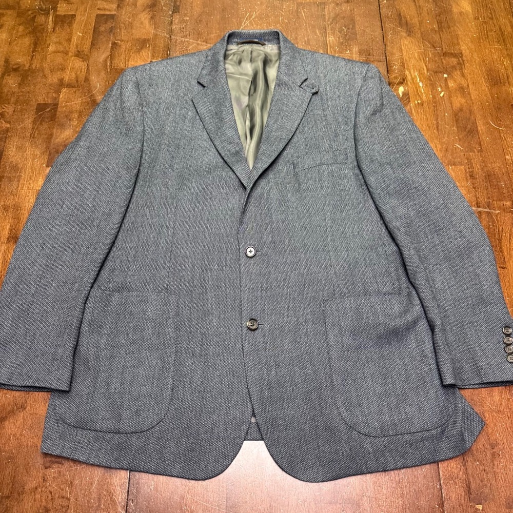 Ralph Lauren Sport Coat Mens 44R Blue Birdseye 100% Lambswool Blazer Dillard's